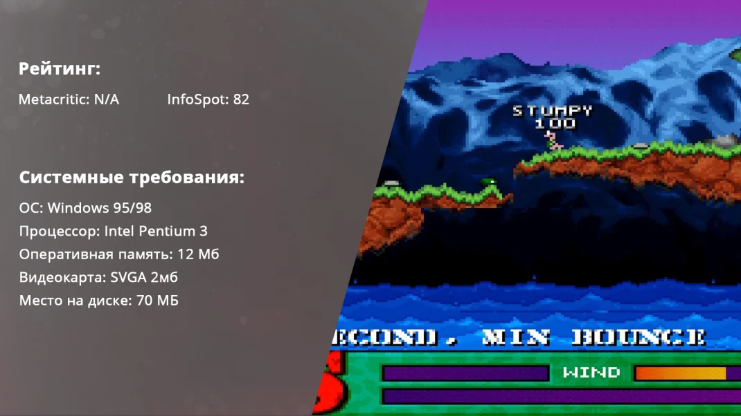 Изображение и рейтинг игры: Worms (1995)